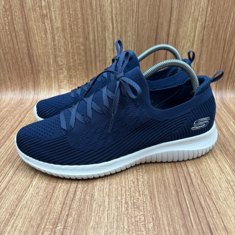 Skechers Ultra Flex 2.0 Sneakers Women 9.5 Navy Blue Excellent Slip On 149159